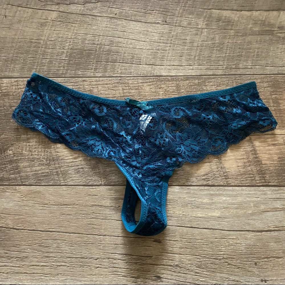 Teal Lace Thong